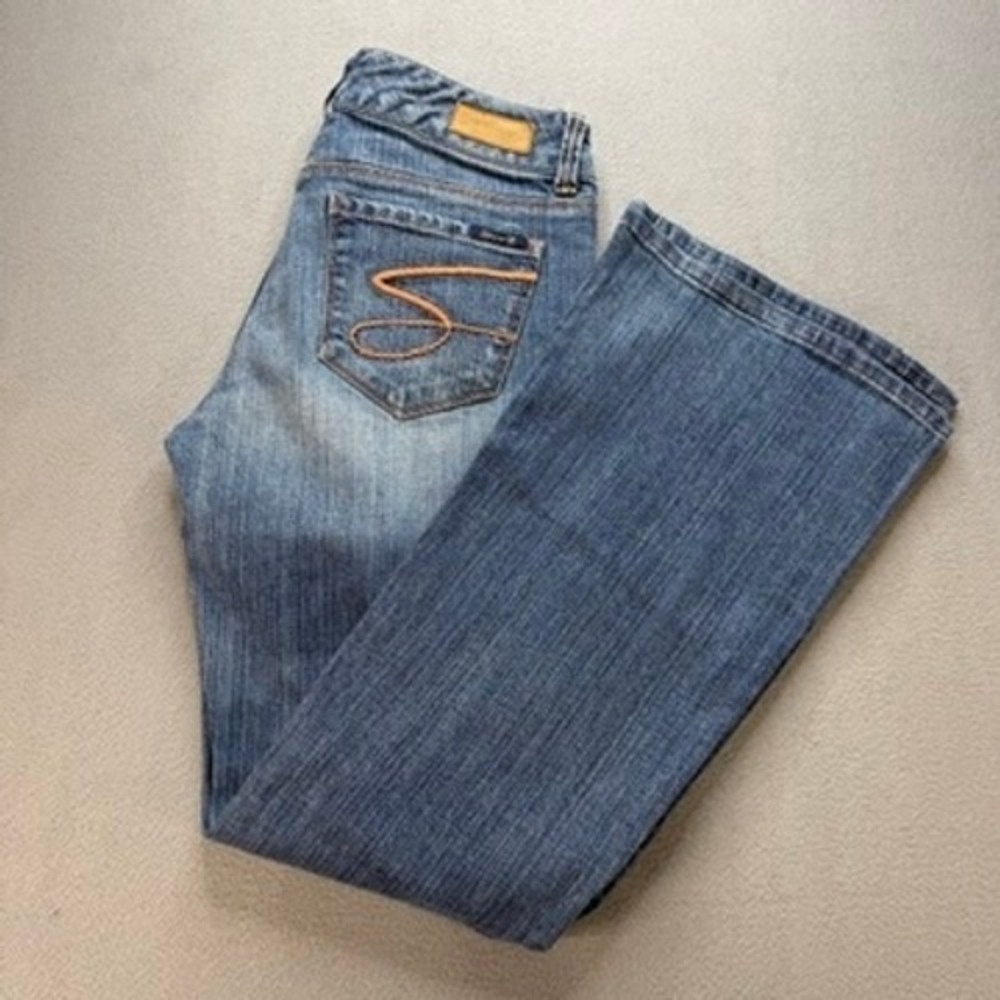 Seven7 Sexy Flare‎ Jeans Women 29 Blue Denim Low Rise Western Boho Retro Y2K